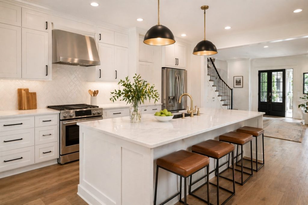 Complete home remodeling kitchen renovation by residential contractor in Boston MA