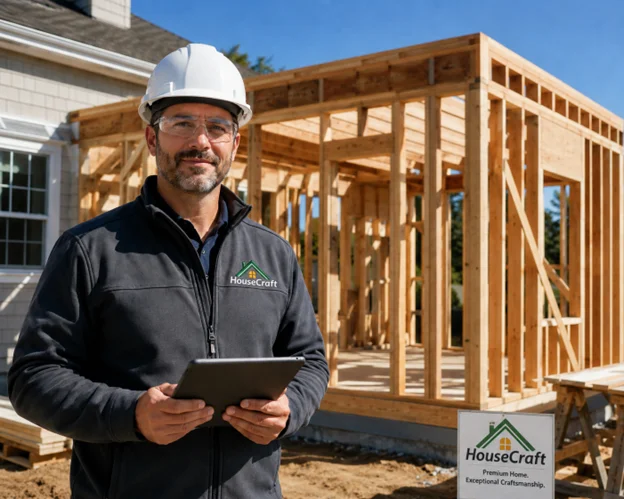 General contractor overseeing home addition framing for residential room addition project